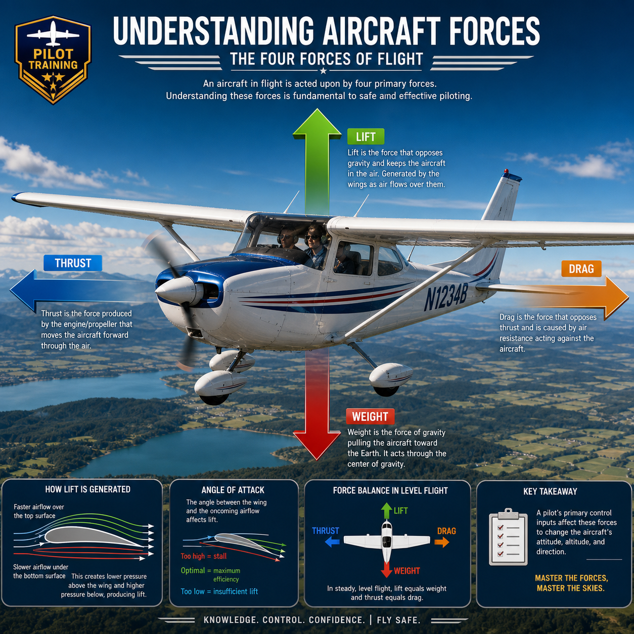 Aerodinámica básica para principiantes: conceptos clave para futuros pilotos